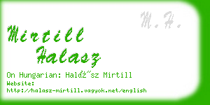 mirtill halasz business card